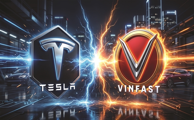 Bùng binh của Tesla - Vinfast